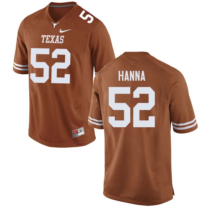 Men #52 Jackson Hanna Texas Longhorns College Football Jerseys Sale-Orange